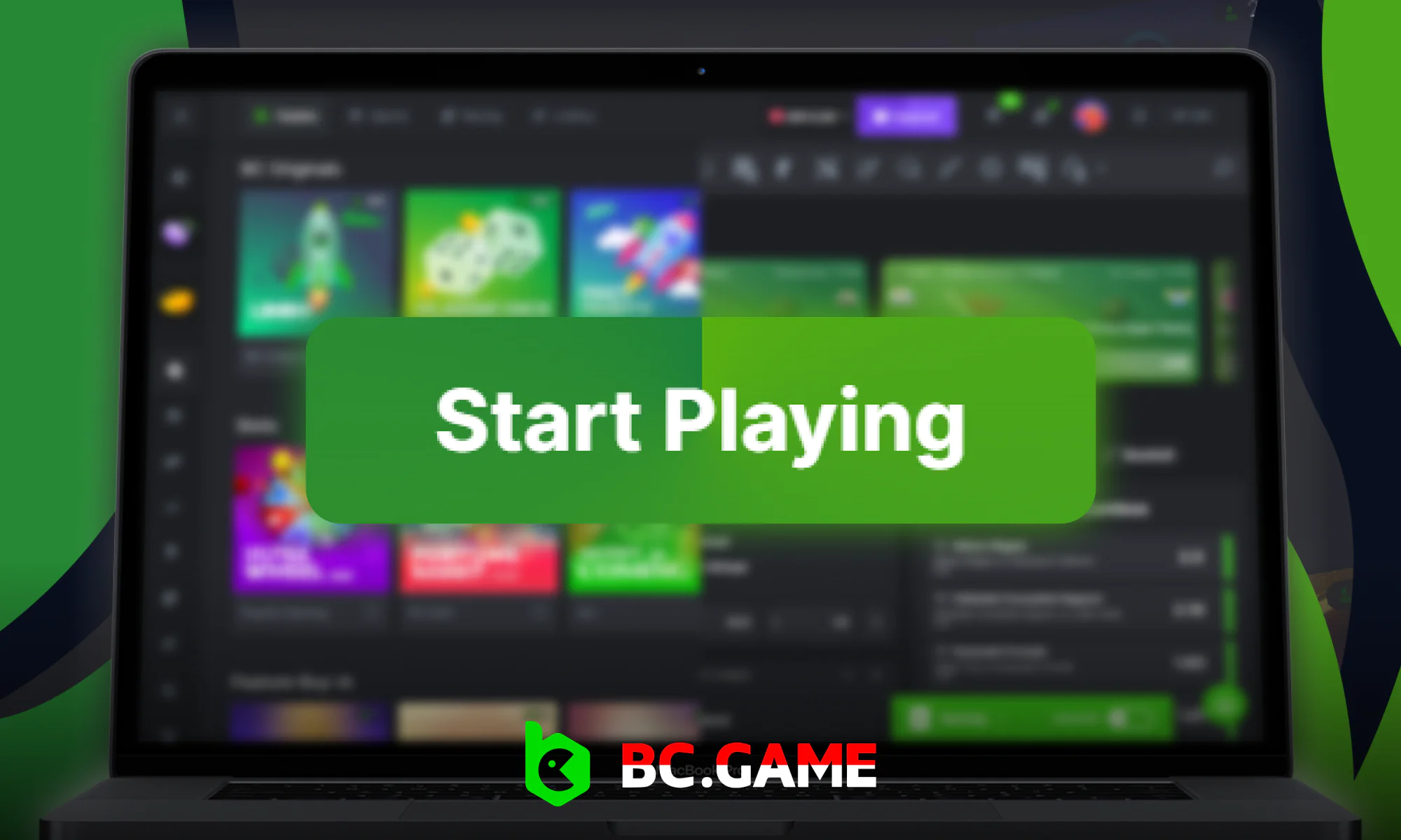 Follow these steps to start playing at BC Game